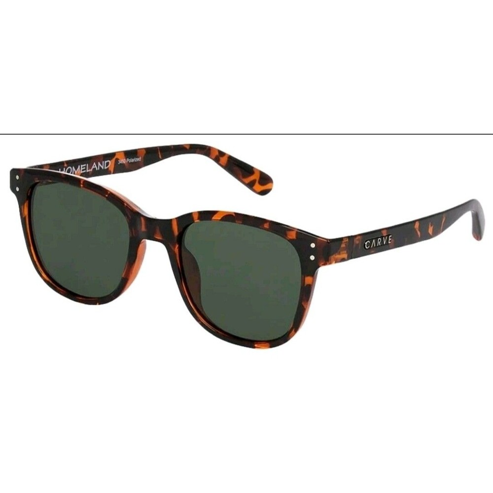 Carve Homeland Sunglasses - Gloss Tortoiseshell / Green Injected Polarized - New
